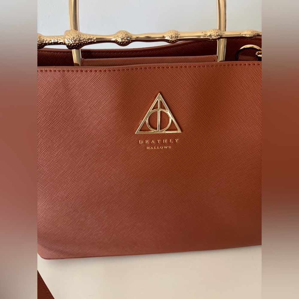 Loungefly Harry Potter Deathly Hallows Elder Wand Cognac Structured‎ Handbag - Picture 4 of 15